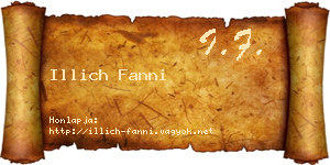 Illich Fanni névjegykártya